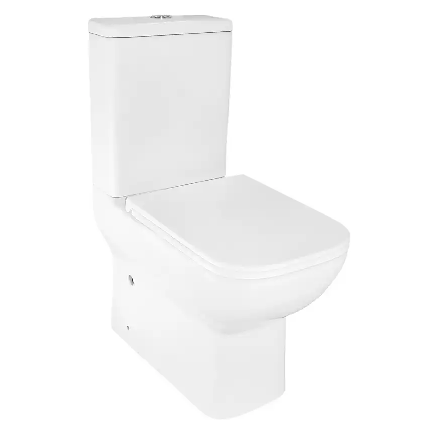 Унитаз-компакт Azario VARO AZ-2171 напольный, безободковый, в комплекте с бачком и сиденьем микролифт, Белый глянцевый фото 2