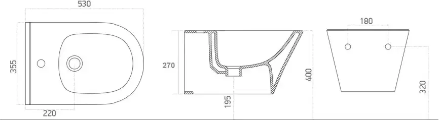Биде подвесное Aquanet Lake белый фото 2