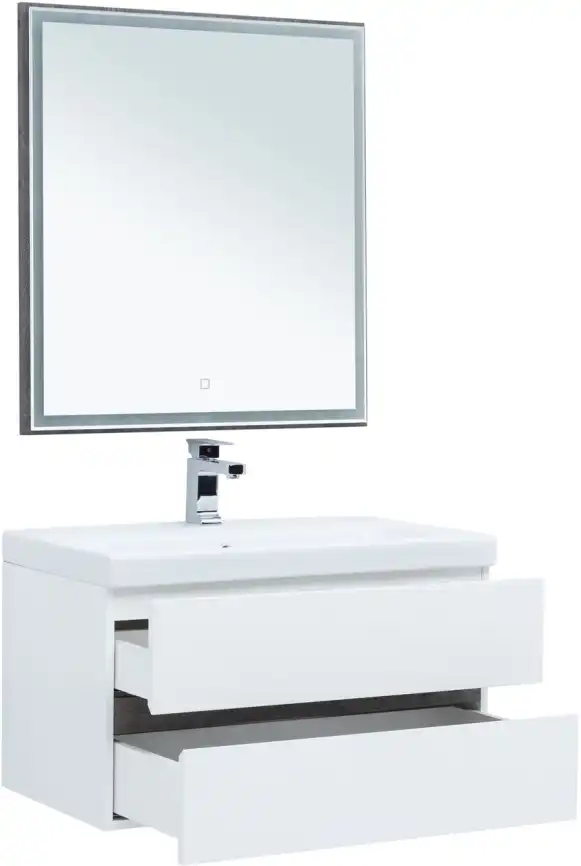 Тумба под раковину Aquanet Беркли 80 белый/дуб рошелье 254290 фото 4