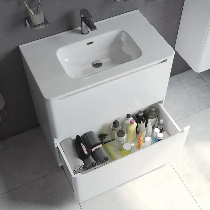 Тумба с раковиной IDDIS Edifice 80, напольная, Белая, EDI80WFi95K фото 5