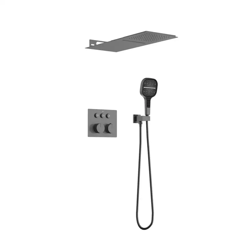 Душевая система  Vincea  VSFW-401TGM VSFW-401TGM встраиваемая, вороненая сталь фото 2