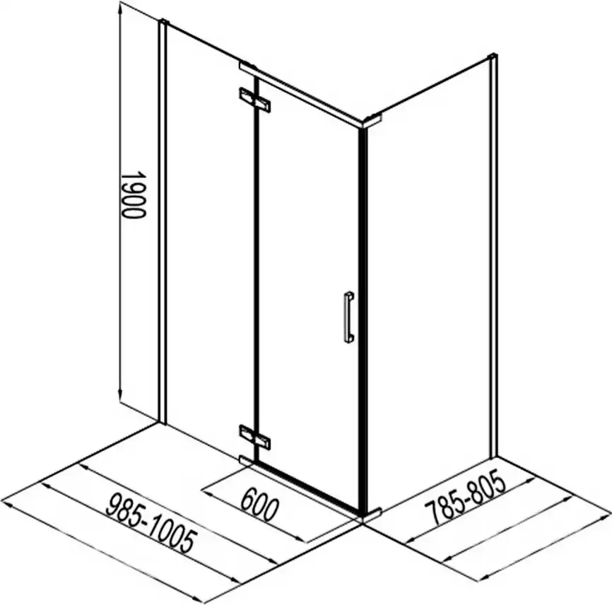 Душевой уголок Aquanet Logic RC1000 AE32-S-100x80U-CT 1000x800, прозрачное стекло фото 2