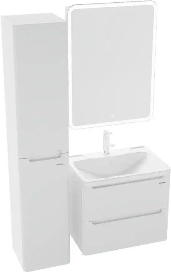 Тумба под раковину Grossman Адель 70 подвесная, белая глянцевая (107006) фото 5