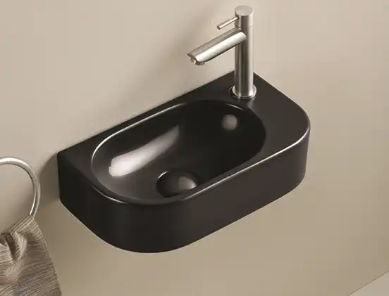 Раковина Ceramalux 78204LB 400х215х120 Подвесная цвет Черный фото 1