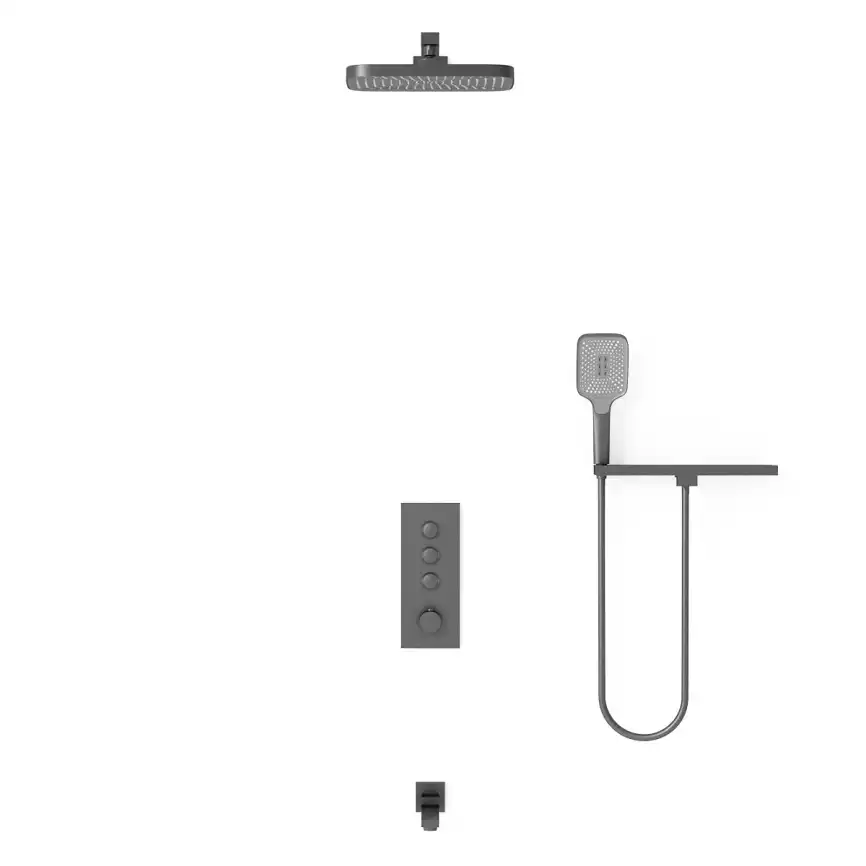 Душевая система  Vincea  VSFW-431T1RGM VSFW-431T1RGM  с термостатом, встраиваемая, вороненная сталь фото 2