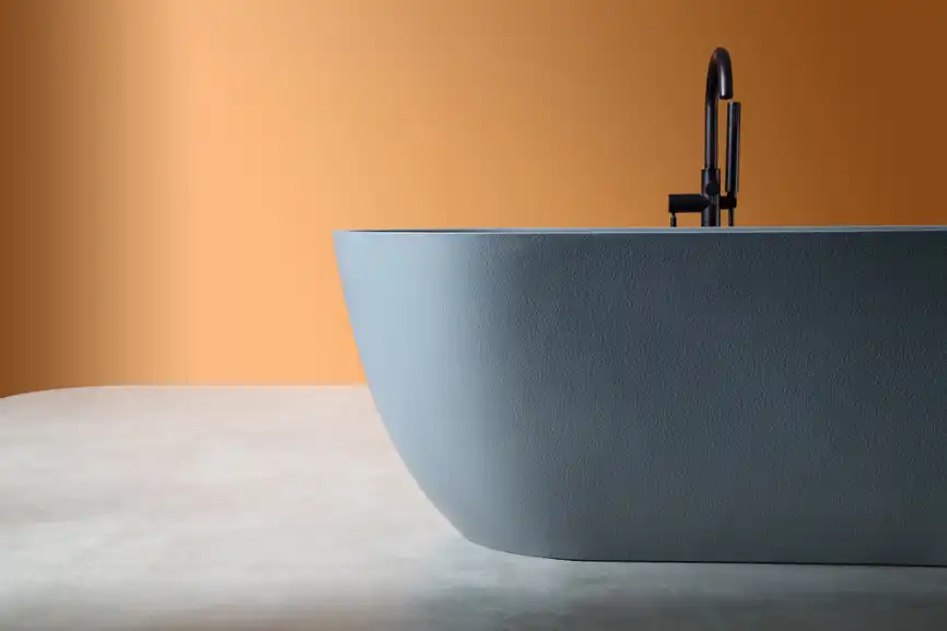 Ванна  Abber Frankfurt 170х75 AM9941G из искусственного камня, Серая матовая фото 4