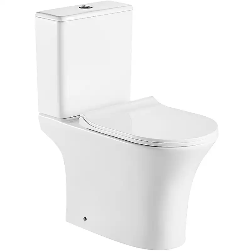 Унитаз-компакт CeramaLux 1217-1А, безободковый, с бачком и сидением микролифт Белый фото 1