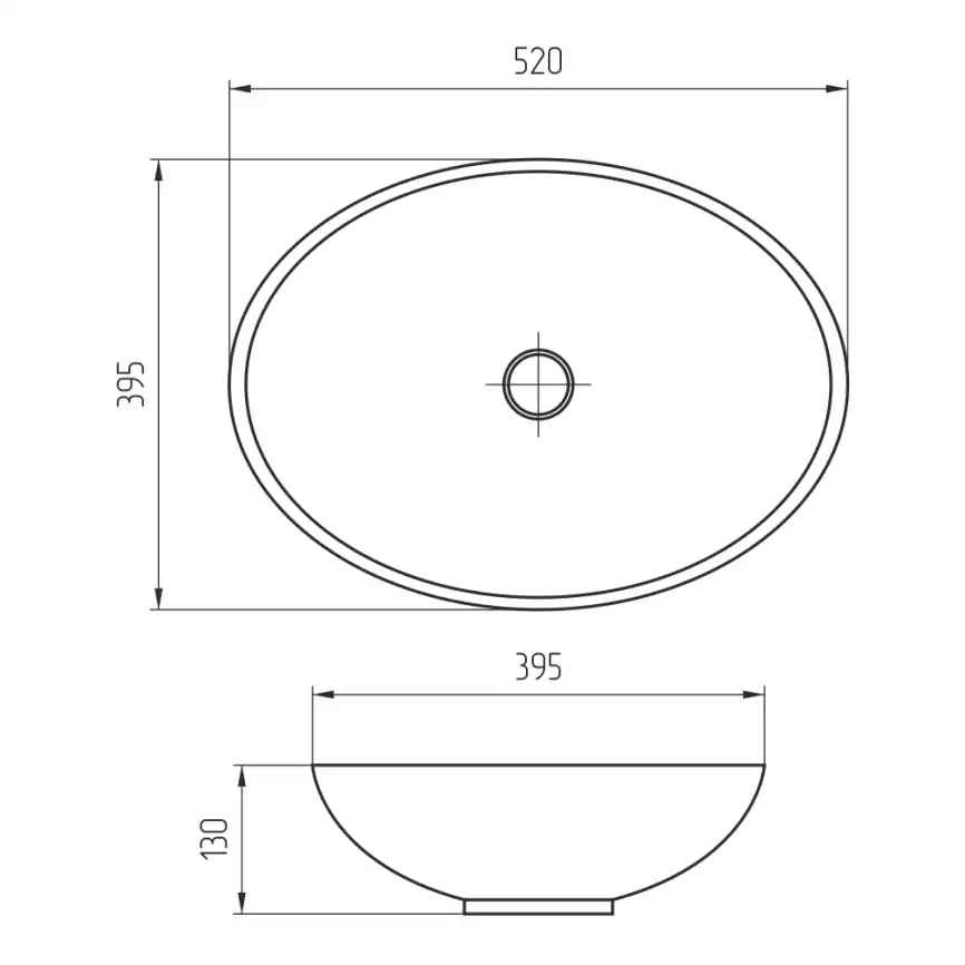 Раковина AVS Карина 52x40 черный мрамор матовая фото 4