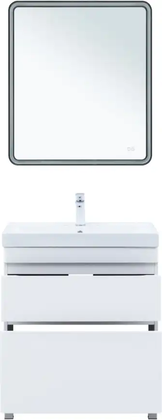 Тумба под раковину Aquanet Слим 70 напольная, белый сатин, 346043 фото 8