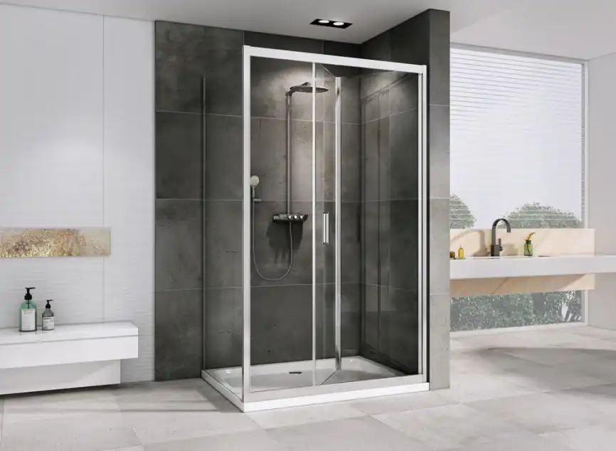 Душевой уголок ABBER Sonnenstrand 110х100 см, AG07110-S100, профиль хром, стекло прозрачное фото 3