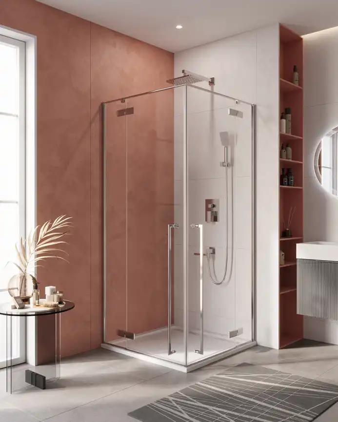 Душевой уголок Cezares LINER-A-2-100-C-Cr профиль Хром, стекло Прозрачное фото 1