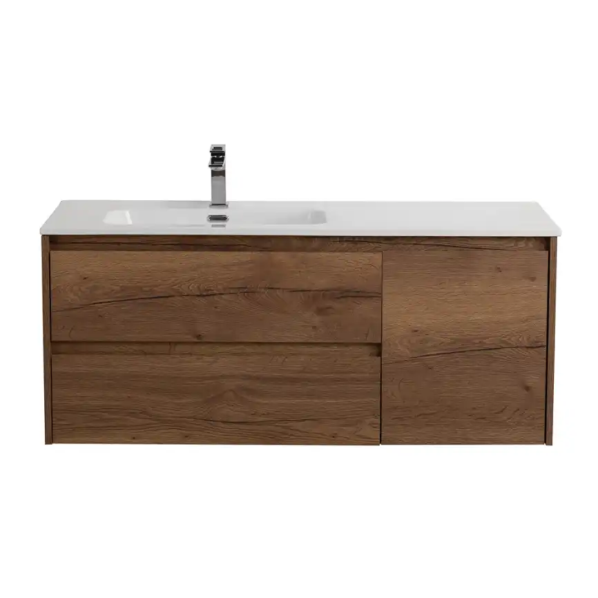 Тумба под раковину BelBagno KRAFT-1200-2C-1A-SO-RT-L подвесная Rovere Tabacco фото 1