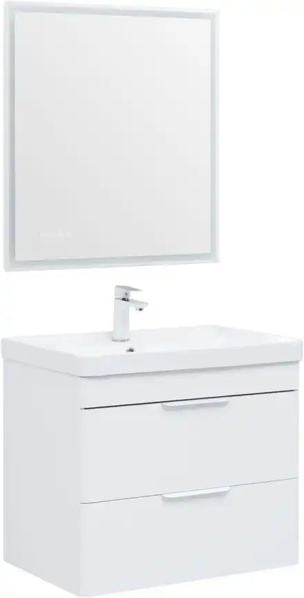 Тумба под раковину Aquanet Ирис new 70 белый глянец (2 ящика) 310145 фото 9