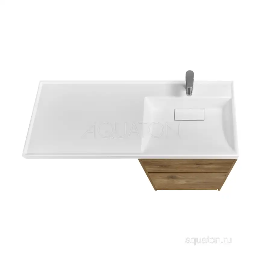 Тумба под раковину Aquaton Лондри 120 под стиральную машину без фасада 1A266901LHDR0 напольная цвет, дуб рустикальный фото 4