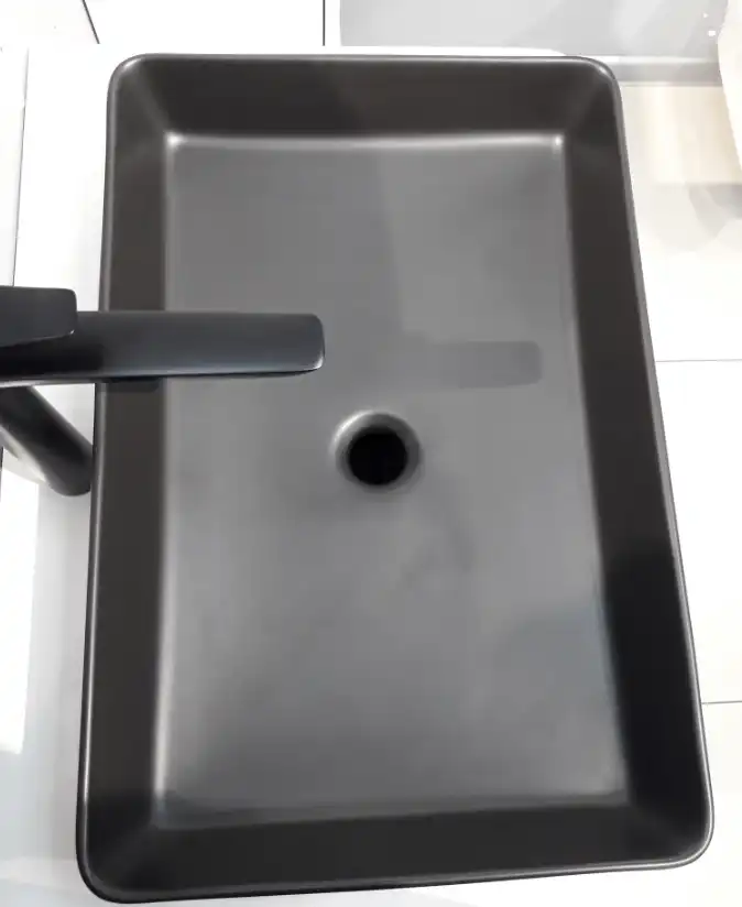 Раковина AVS Кристел 60х41 черная матовая фото 4