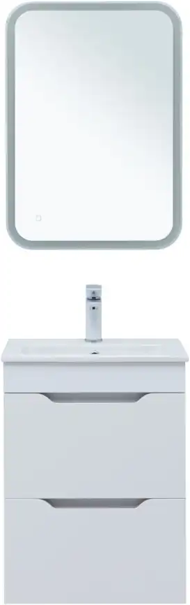 Тумба под раковину Aquanet Практика 50 белый глянец, 347914 фото 9