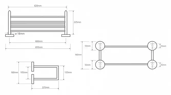 Полочка для полотенец 65,5 см BEMETA OMEGA хром 104205102 фото 2