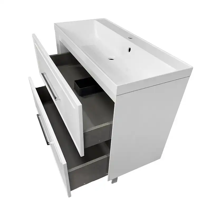 Тумба с раковиной Azario Belloni 100/2Н CS00098077, напольная, белая матовая фото 4