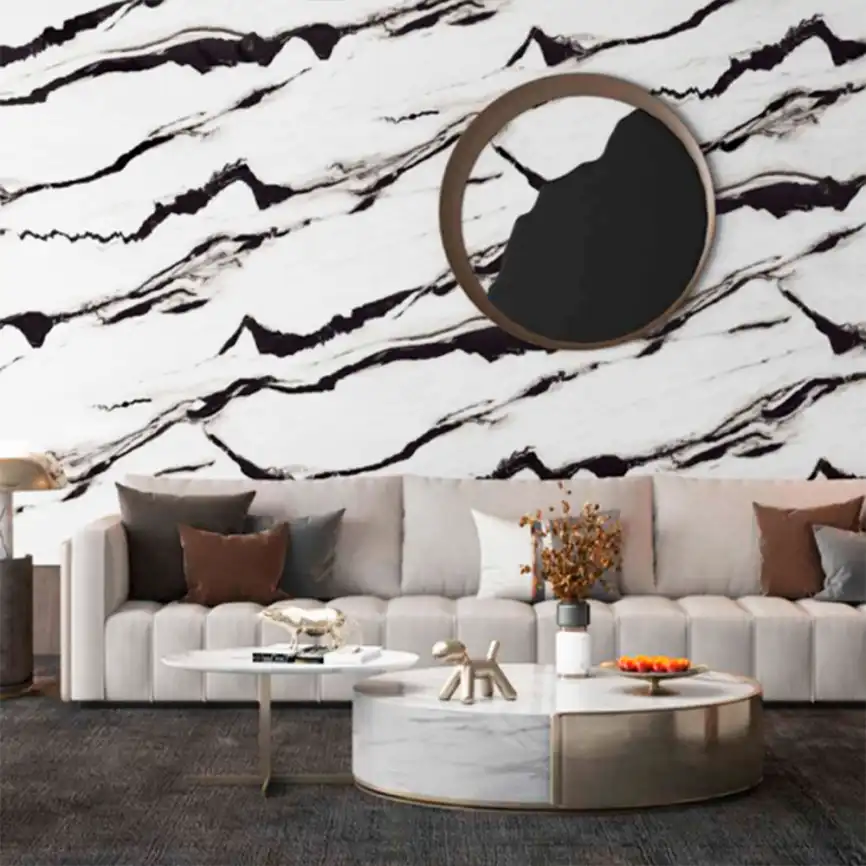 Керамогранит AVS Black Panda 60x120 полированный, белый фото 5