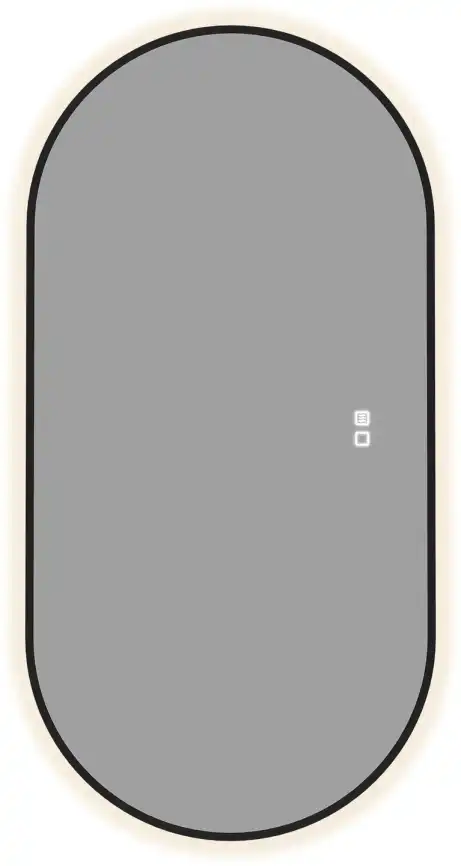 Зеркало Aquanet Контур 600х1200 LED TX овал, с подогревом, черный, 367657 фото 1