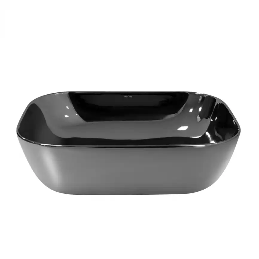 Раковина накладная ABBER RECHTECK 46х32,5х13,5 AC2200GS, прямоугольная, серебро фото 3