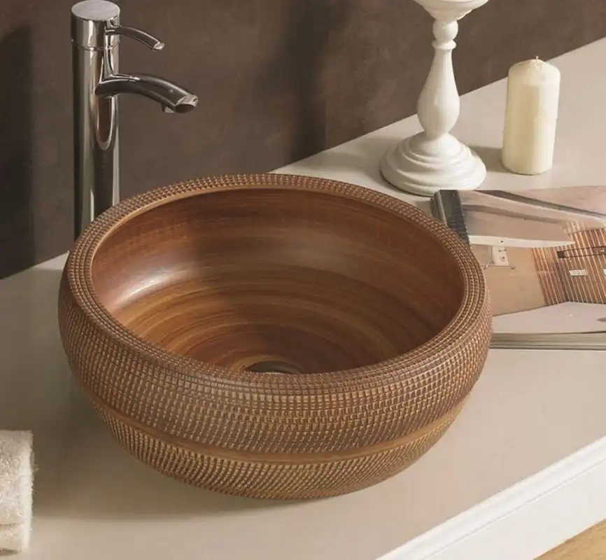 Раковина накладная CeramaLux 420х420х140 J2055, цвет Под камень фото 1