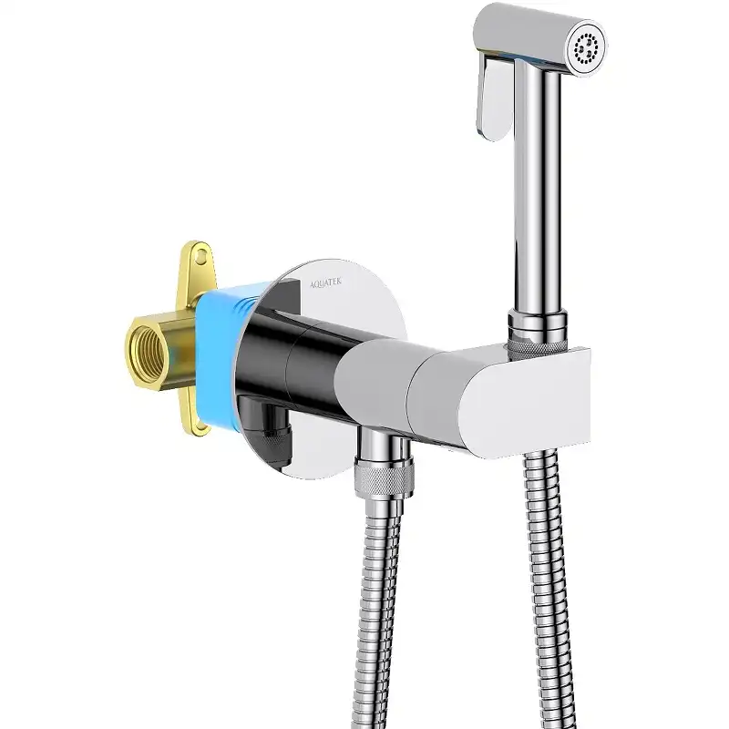 Гигиенический душ со смесителем Aquatek AQ1024CR однорычажный, Хром фото 1