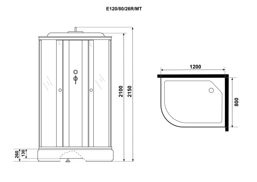 Душевая кабина Niagara Eco 120х80х215 NG-3324-14R средний поддон, без гидромассажа фото 4