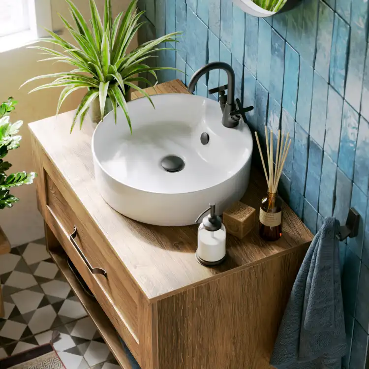 Тумба под умывальник подвесная Aqwella Craft 80 см, CRF0108DB, цвет Дуб балтийский фото 5