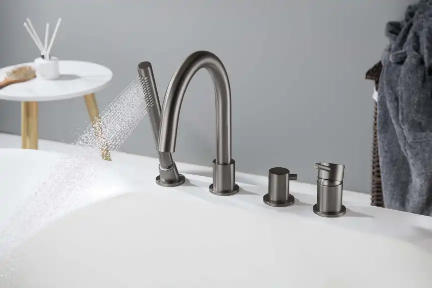 Смеситель на борт ванны Aquatek Европа AQ1348BGM, Оружейная сталь фото 6