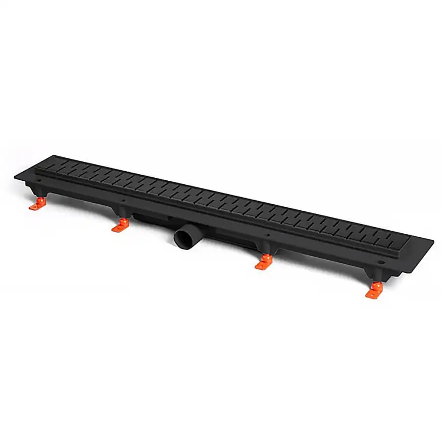 Душевой лоток Azario Medium 65 см AZ-CH 650/50 MC с перфорированной решеткой, Черный матовый фото 1