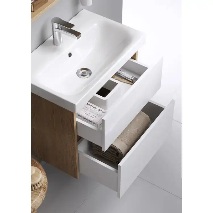 Тумба с раковиной подвесная Aqwella City 60 см, CI0106DB, цвет Дуб балтийский фото 3