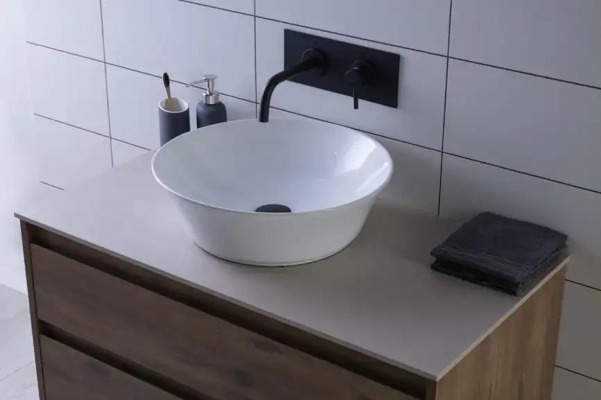Раковина накладная Aquanet SMART-1 42х42х12,5 круглая, Белая глянцевая фото 8