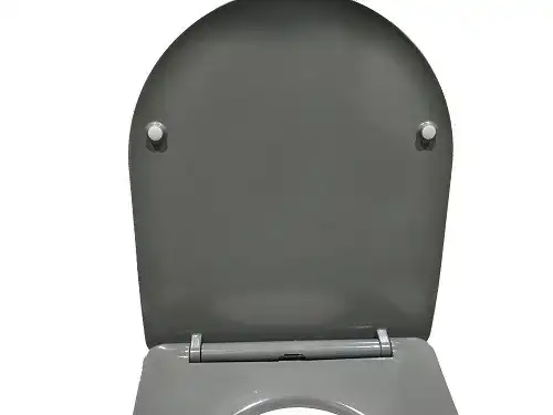 Унитаз подвесной CeramaLux B2330-3MH, безободковый с сиденьем микролифт Серый фото 3