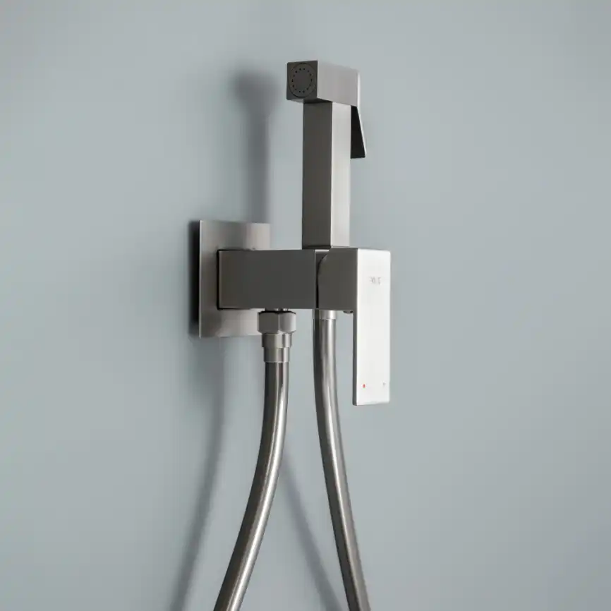 Гигиенический душ со смесителем AVS Cube 811-231-GM, оружейная сталь фото 2