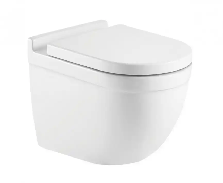 Унитаз подвесной CeramaLux 2198MW с сиденьем микролифт Белый матовый фото 1