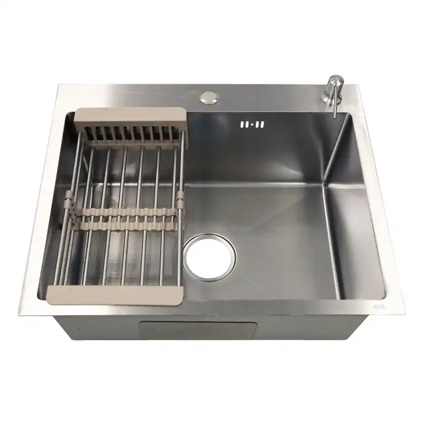 Кухонная мойка AZARIO NICOLE 500х500х220 нержавеющая сталь, серебро соты: AZS5050H фото 1