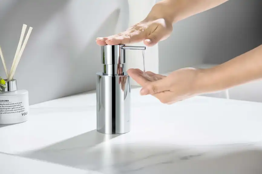 Дозатор для жидкого мыла Aquatek Оберон AQ4229CR настольный, Хром фото 3