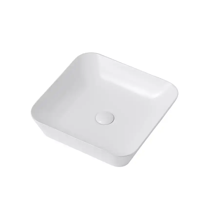 Раковина накладная ABBER RECHTECK 43х43х11 AC2205, квадратная, белая фото 2