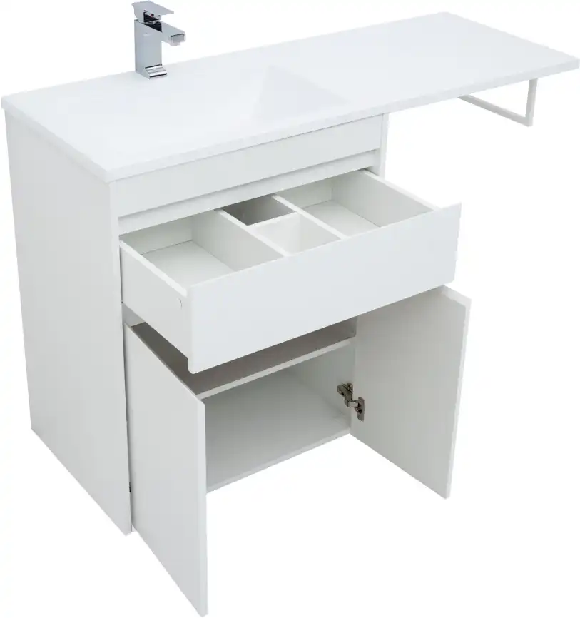 Тумба под раковину Aquanet Токио 130/68 белый (напольная, 1 ящик, 2 дверцы) 237746 фото 9