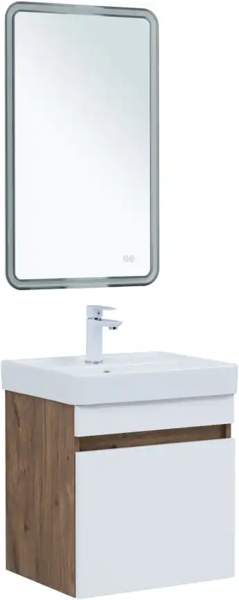 Тумба под раковину Aquanet Оптима 50 дуб рустикальный/белый сатин, 344790 фото 7