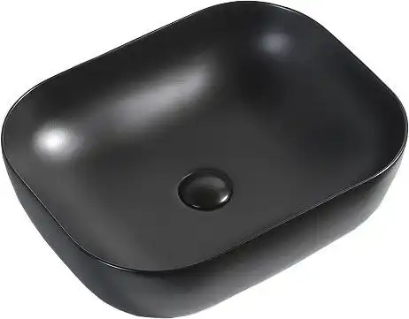 Раковина накладная Aquanet LAKE-1-MB 50х39,5х14,5 прямоугольная, Черная матовая фото 3