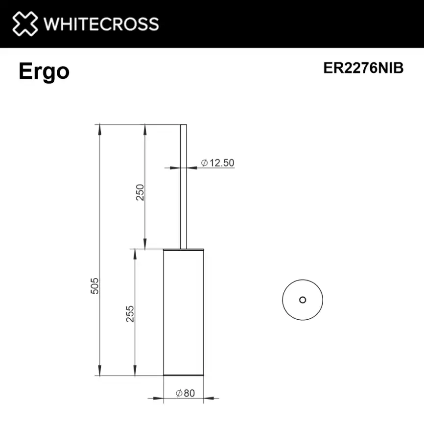 Ершик для унитаза Whitecross ERGO nickel brushed, ER2276NIB, Никель брашированный фото 2