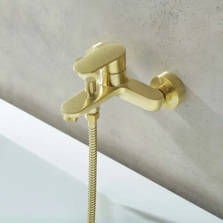 Смеситель для ванны Aquatek Ника AQ1840BG, Золото матовое фото 8