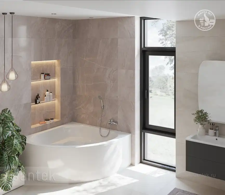 Акриловая ванна Santek Канны 150х150 1WH111983,  Белая фото 5