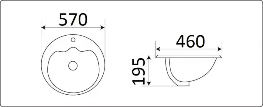 Умывальник CeramaLux 316 570х460х195 Полувстраиваемая цвет Белый фото 3