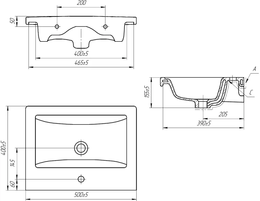 Раковина Cersanit COMO 50 U-UM-COM50/1 фото 2