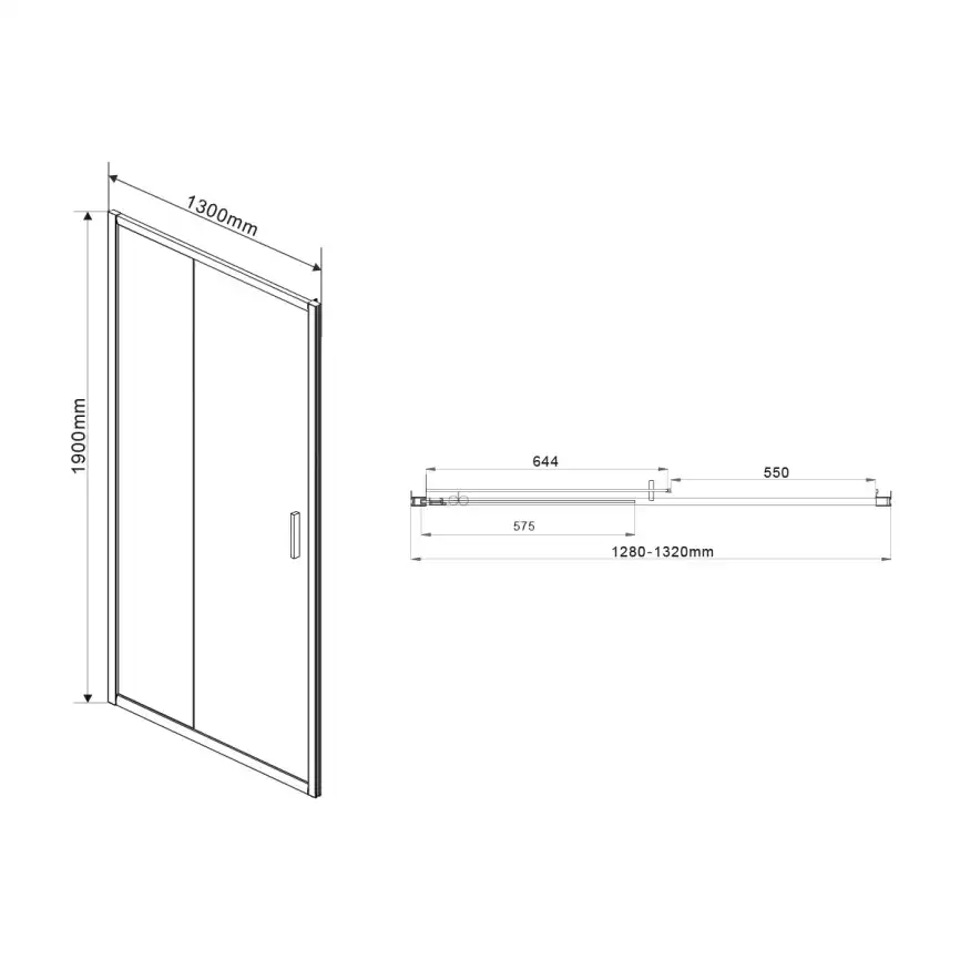 Душевая дверь Vincea Garda 130 VDS-1G130CLGM, раздвижная, профиль вороненая сталь, стекло прозрачное фото 4
