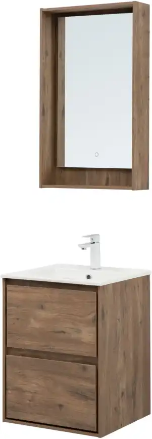 Тумба под раковину Aquanet Милан 50 дуб рустикальный, подвесная, 336376 фото 10