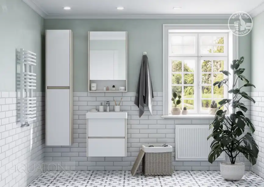 Зеркало-шкаф Aquaton Сканди 55 1A252102SDB20  цвет, белый / дуб верона фото 5